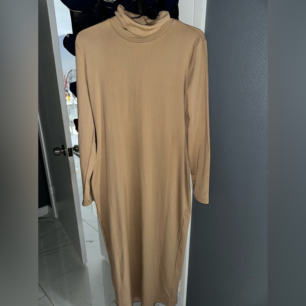 Tan long sleeve dress